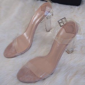Tony Bianco Kiki Clear Nude Heels 9